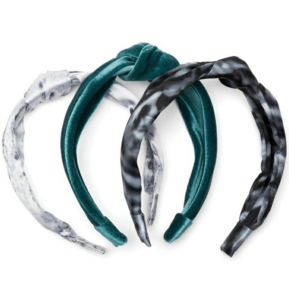 Set of 3 Top Knot Headbands in Velvet & Satin Quay Australia